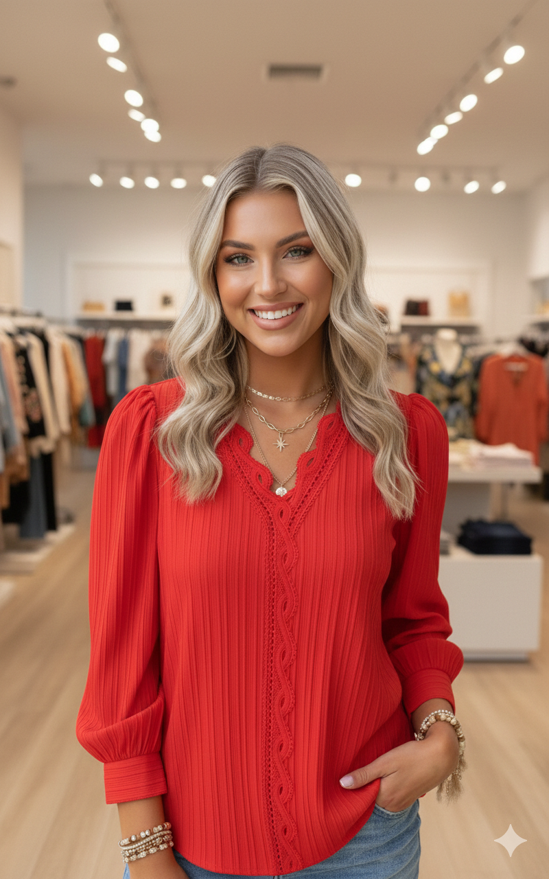 Women's Chiffon V-Neck Blouse – Loose Dressy Top