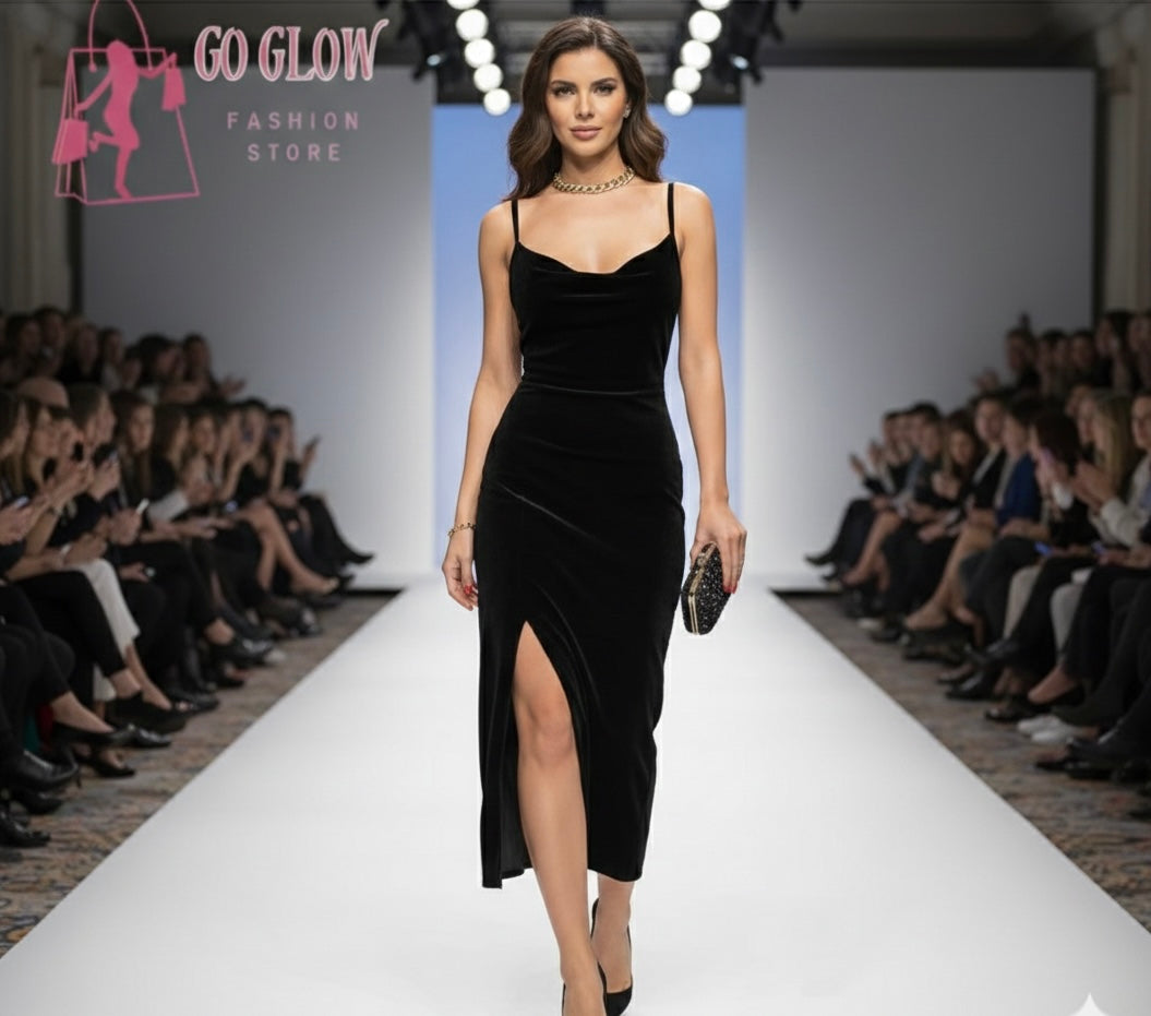 Strapless Velvet Midi Dress