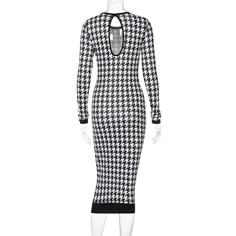 Houndstooth Sheath Dress for Women