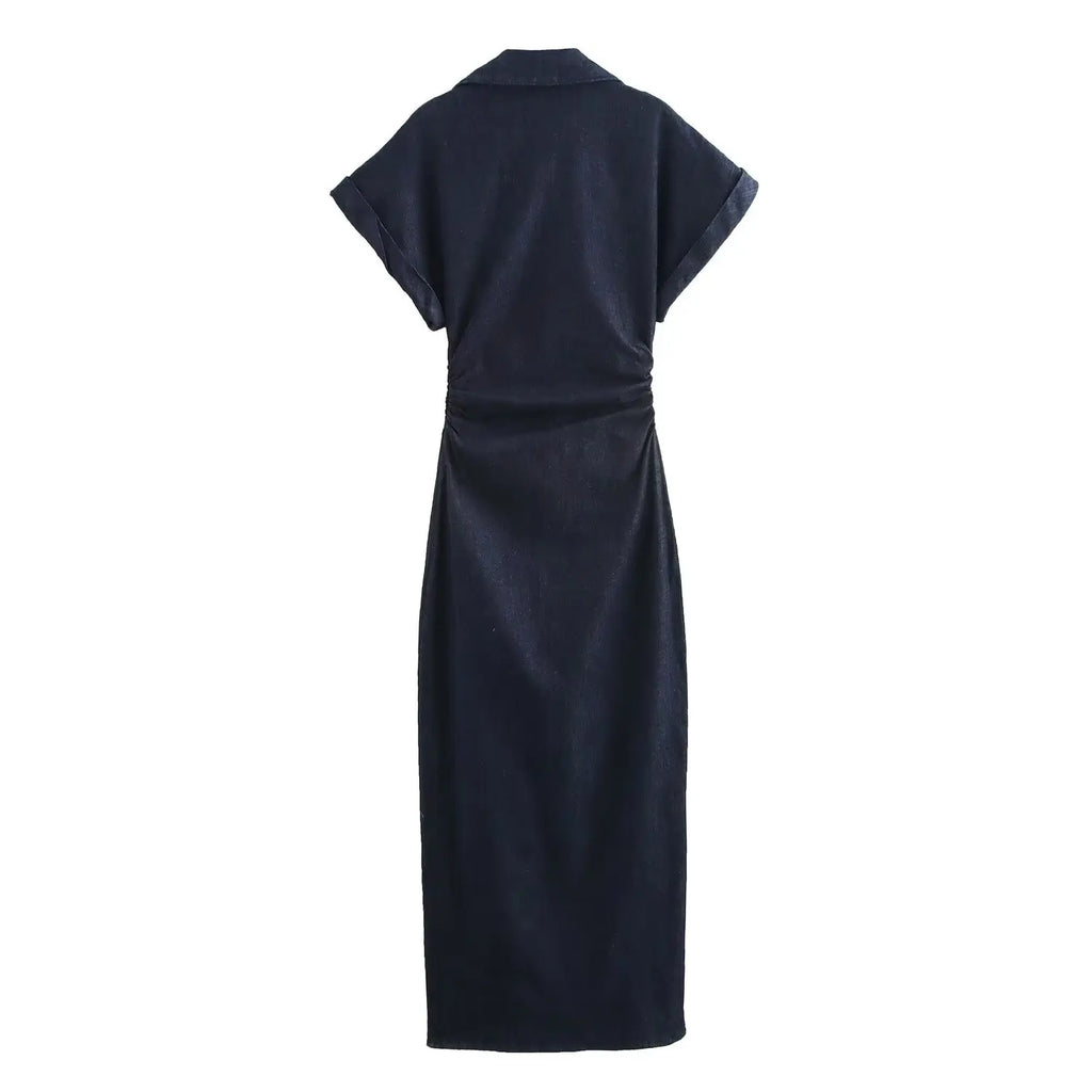 The Glow Denim Midi Dress