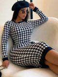 Houndstooth Sheath Dress for Women