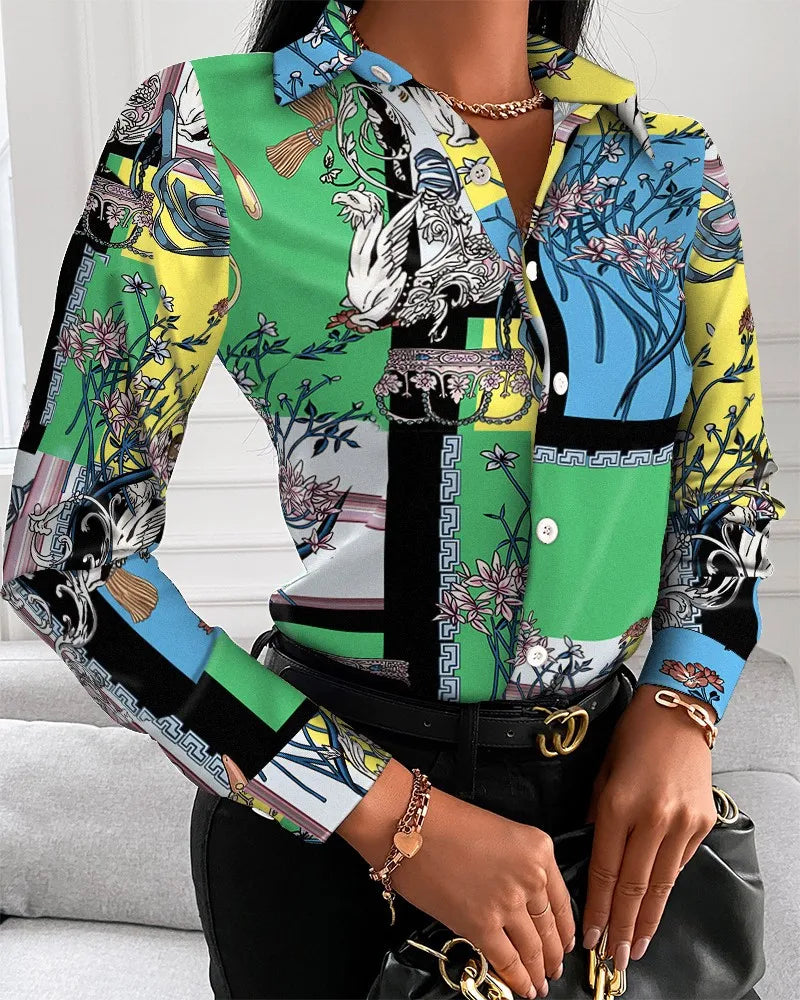 Viva Print Blouse – Women's Midweight Jersey Shirt