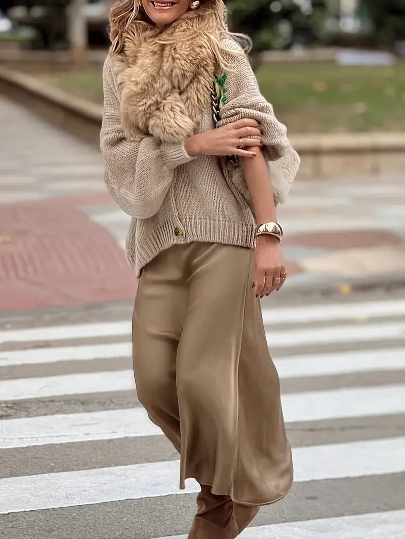 Lemon Glow Lantern Sleeve Cardigan