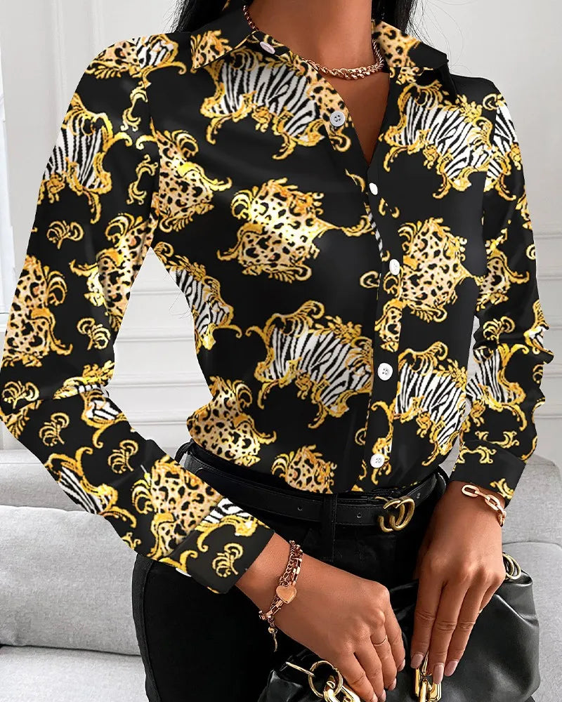 Viva Print Blouse – Women's Midweight Jersey Shirt
