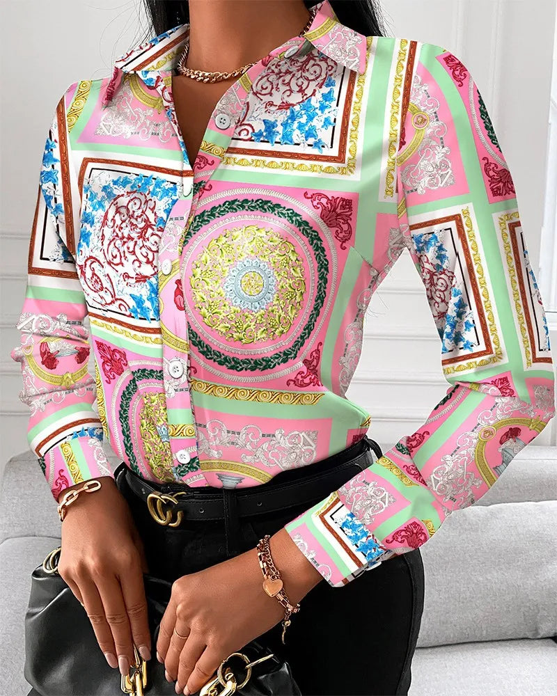 Viva Print Blouse – Women's Midweight Jersey Shirt