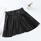 Faux Leather Pleated Mini Skirt