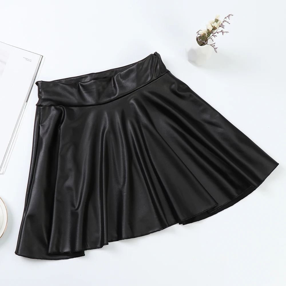 Faux Leather Pleated Mini Skirt – High Waist Street Style