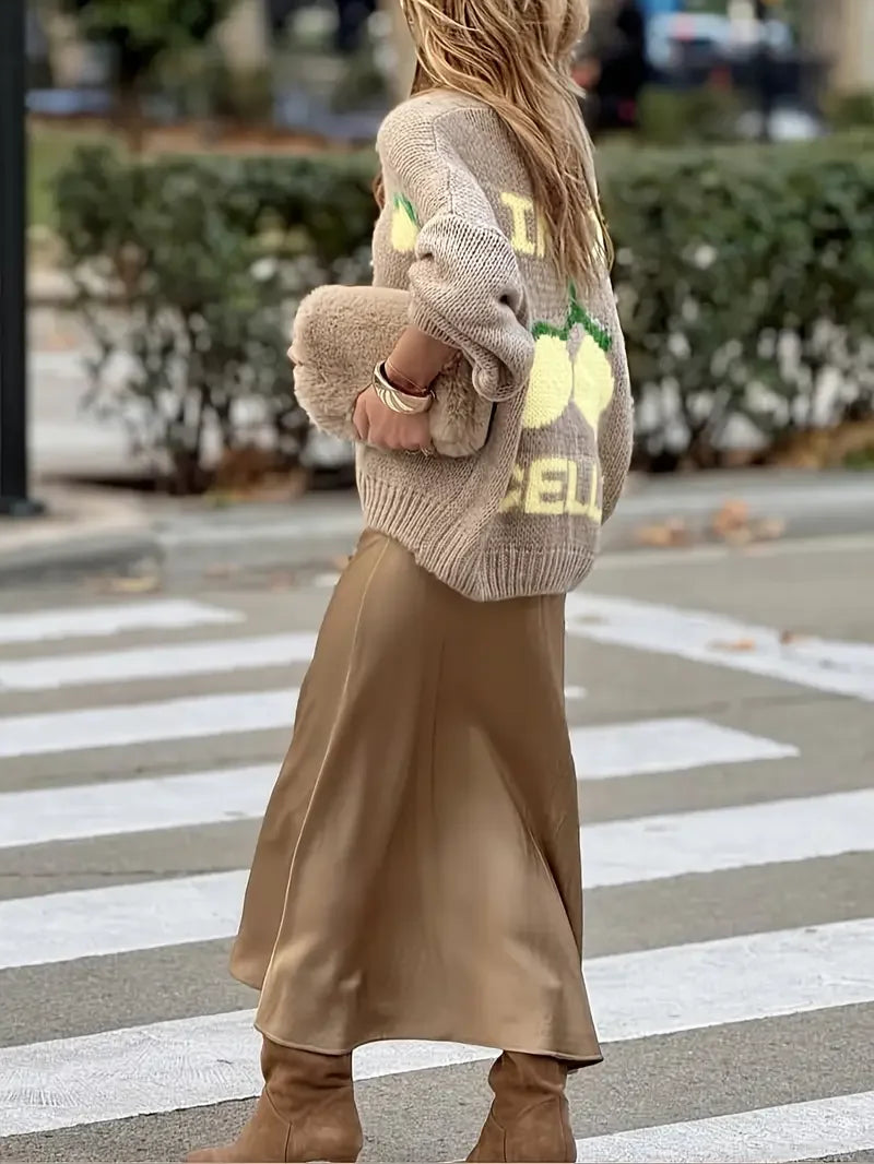 Lemon Glow Lantern Sleeve Cardigan