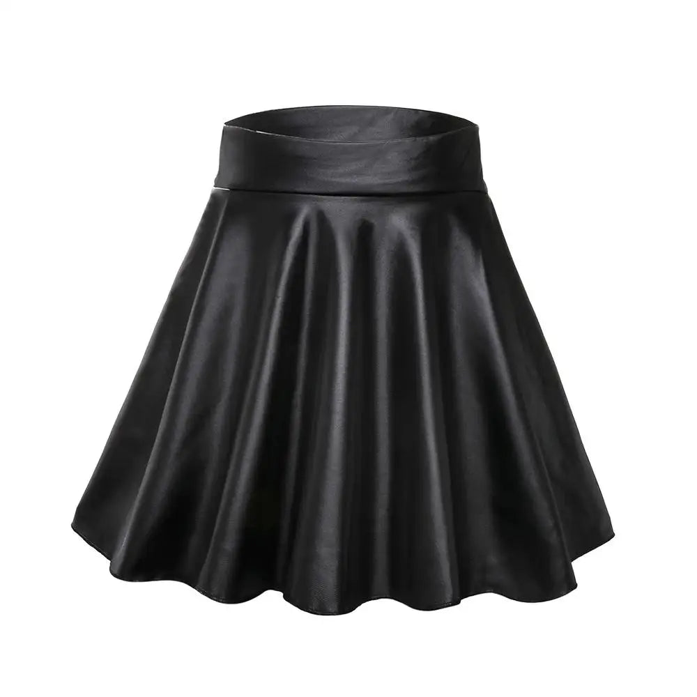 Faux Leather Pleated Mini Skirt – High Waist Street Style