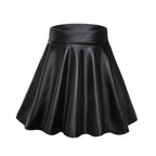 Faux Leather Pleated Mini Skirt