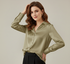 Serene Long Sleeve Satin Blouse