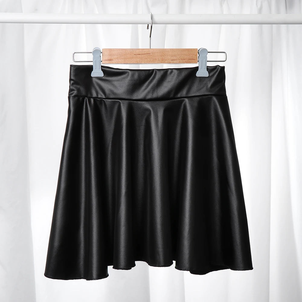 Faux Leather Pleated Mini Skirt – High Waist Street Style