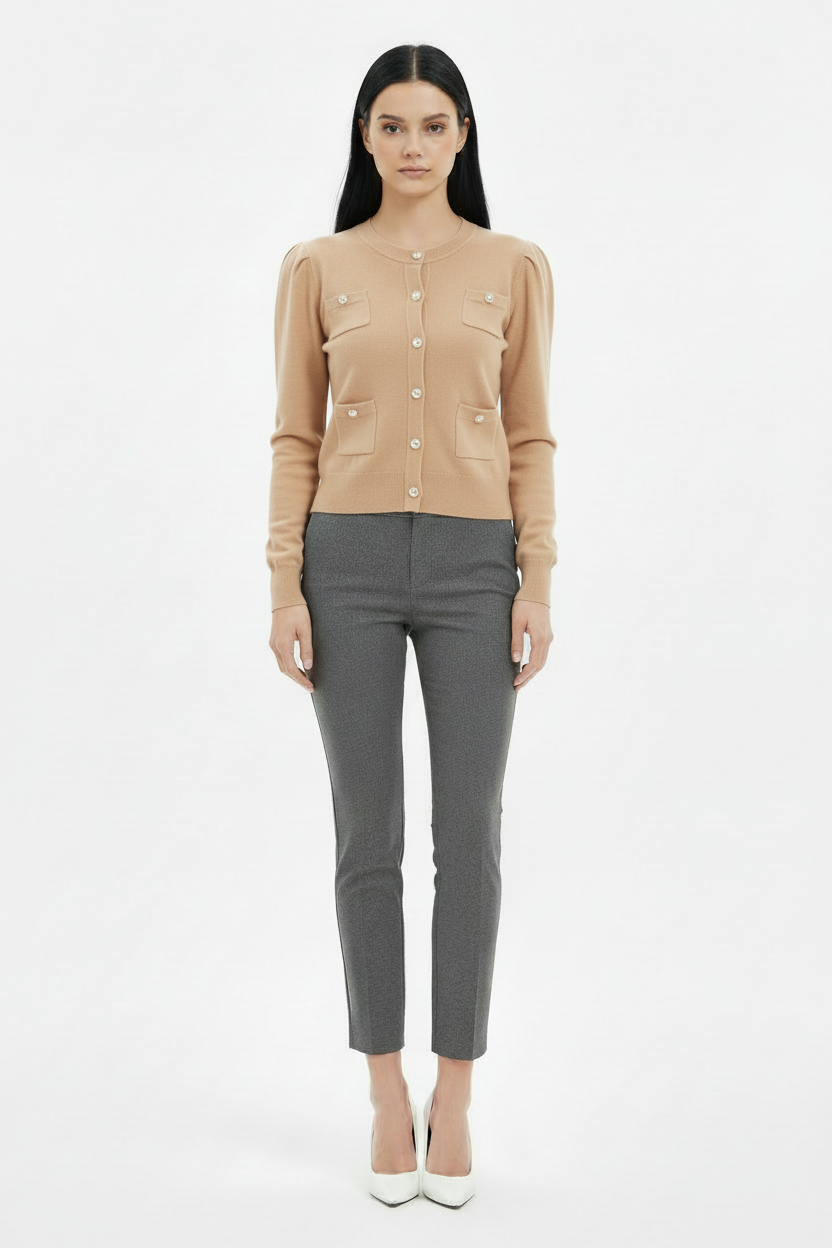 Celeste Knit Cardigan - Beige Original Shade