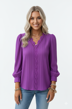 Chiffon V-Neck Blouse - Studio 2