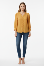 Chiffon V-Neck Blouse - Studio 8