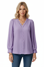 Chiffon V-Neck Blouse - Studio 9