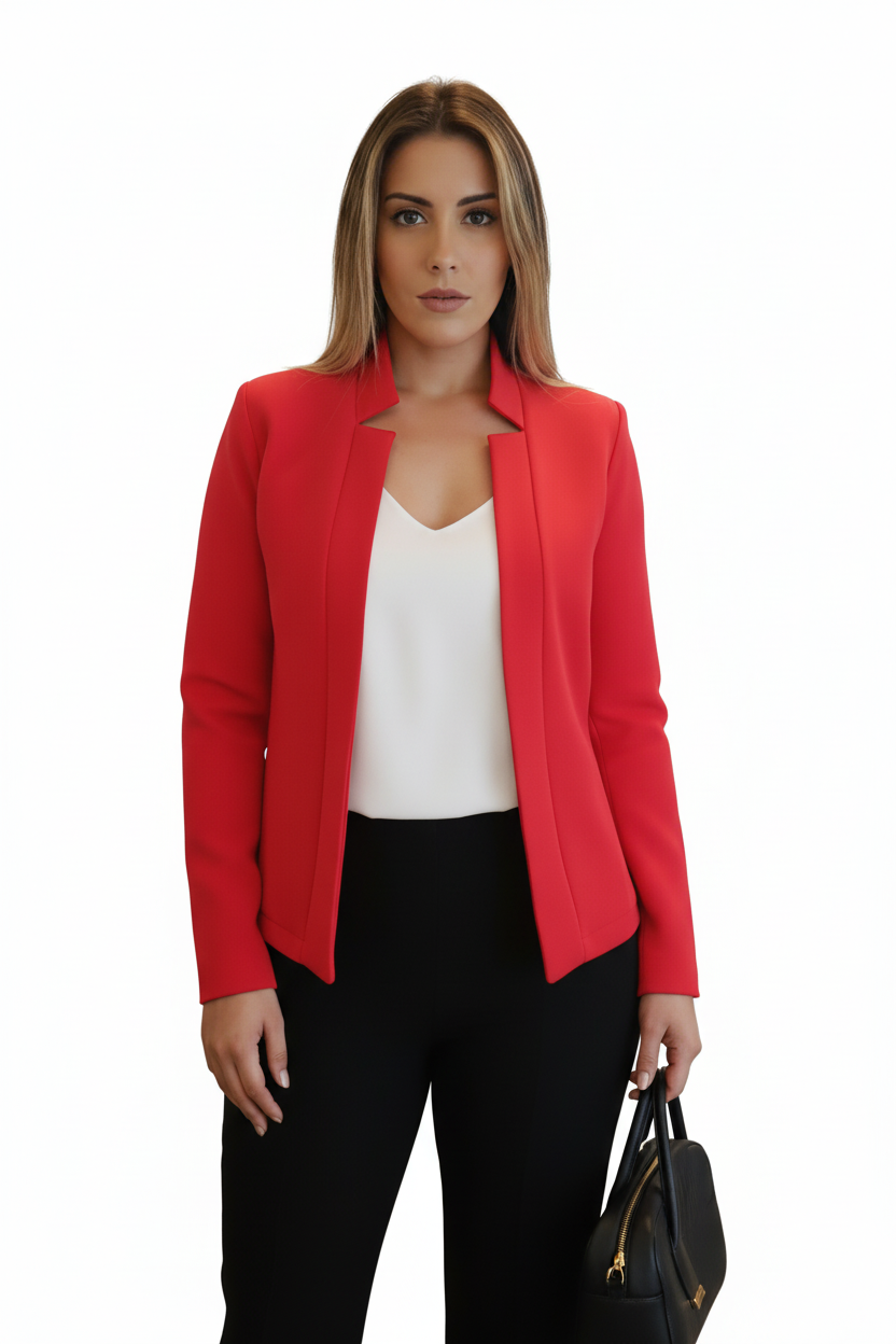 Elegance Open Blazer - White BG 1