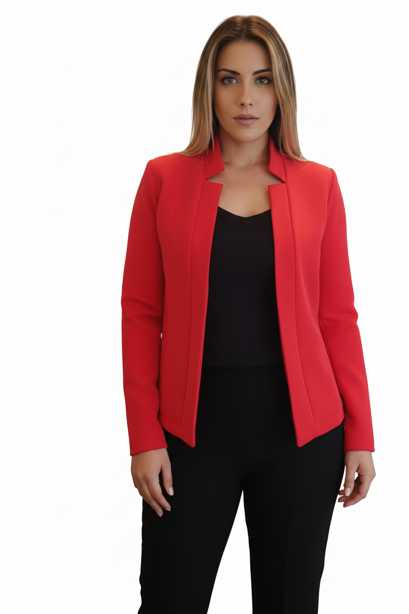 Elegance Open Blazer - White BG 2