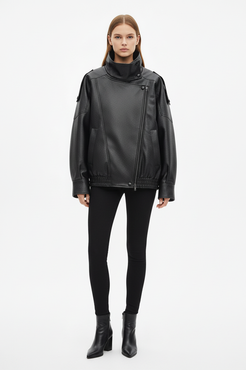 Faux Leather Moto Jacket - Revised with Reference
