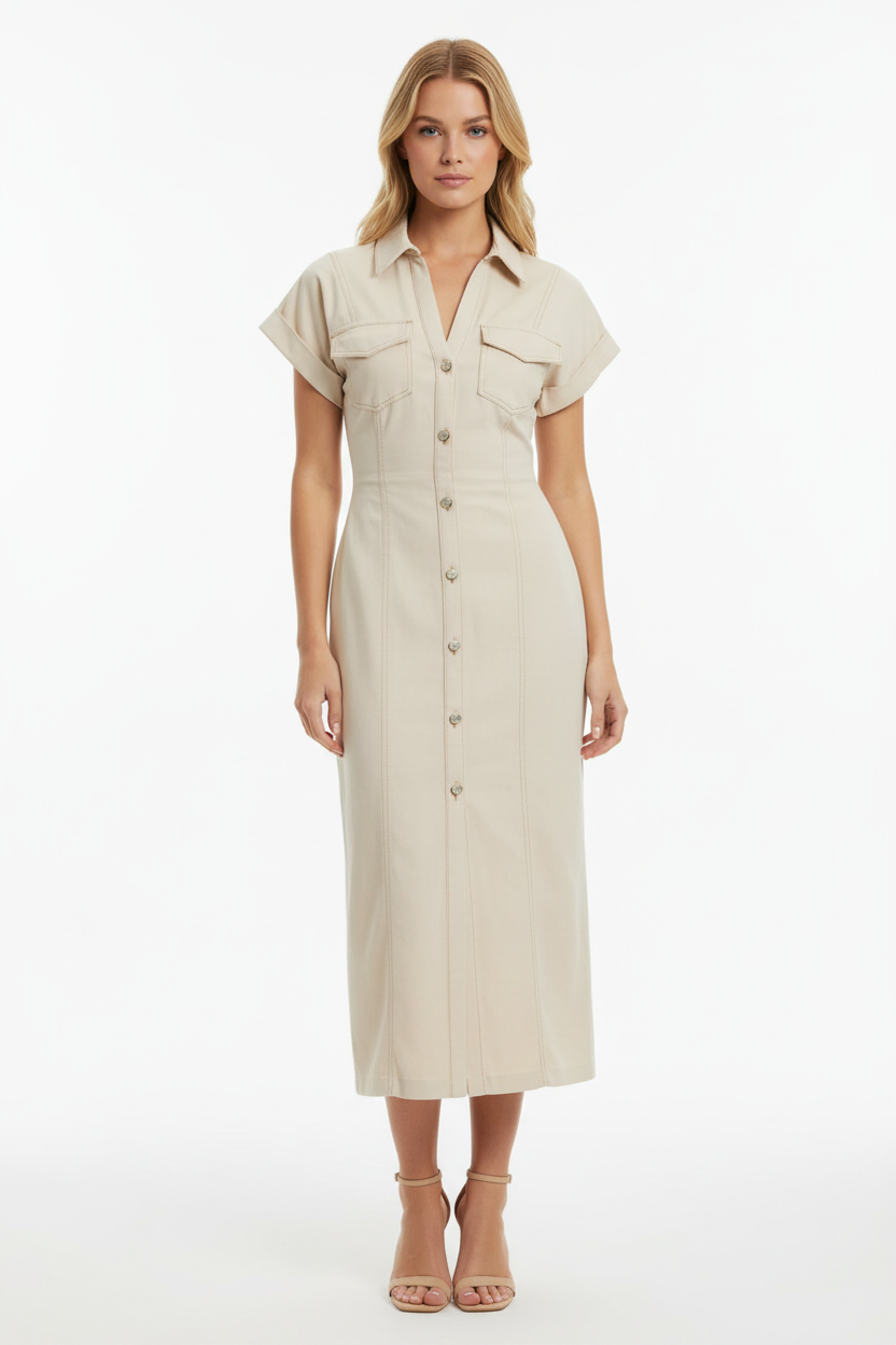 Glow Denim Midi Dress - Studio 8