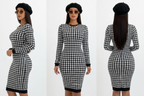 Houndstooth Sheath Dress - All Angles