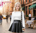 Faux Leather Pleated Mini Skirt – High Waist Street Style