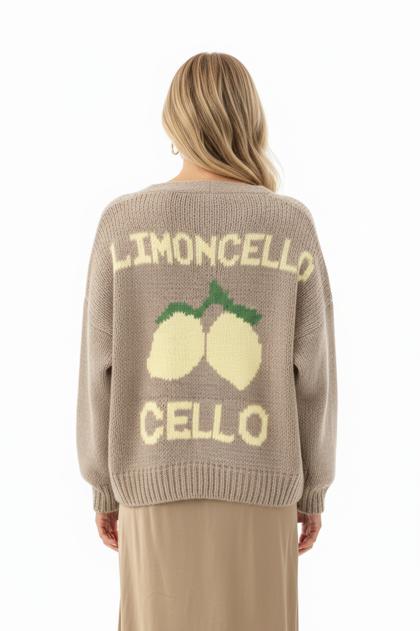 Lemon Glow Lantern Cardigan - Back Detail