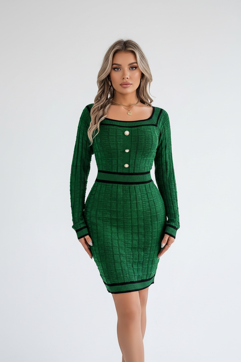 Luna Square Neck Dress - Studio 9