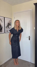 The Glow Denim Midi Dress