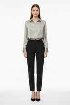 Satin Blouse Silver Grey - Studio Shot