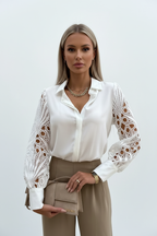 V-Neck Chiffon Blouse - Studio 1