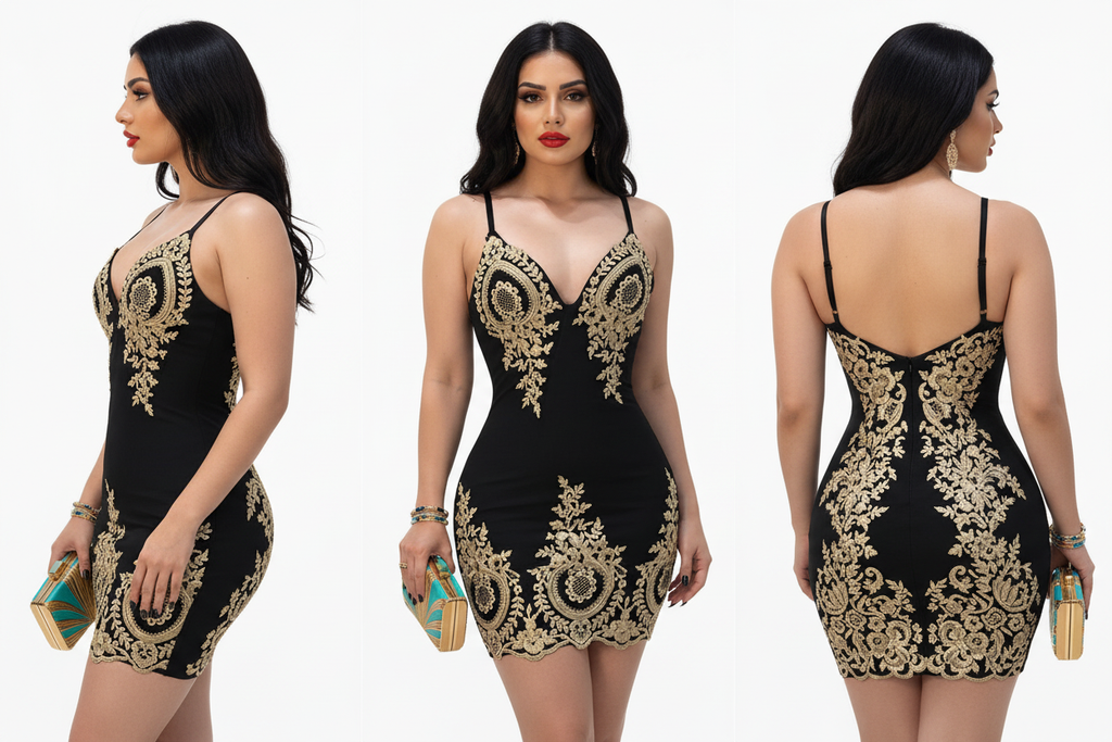 Women's Floral Mini Dress - All Angles