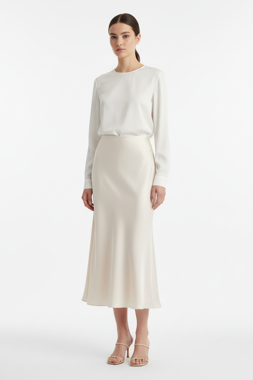 Women's Satin Midi Skirt - Studio 3