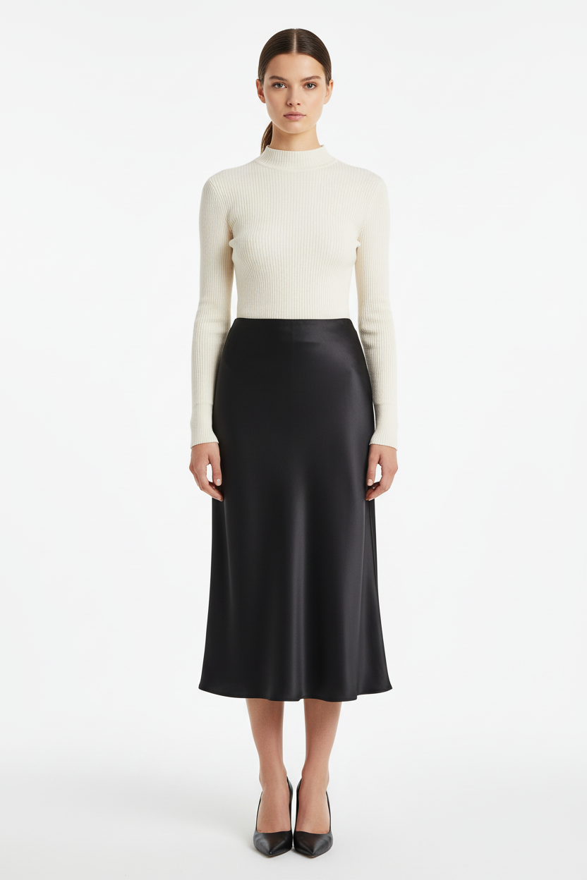 Women's Satin Midi Skirt - Studio 4