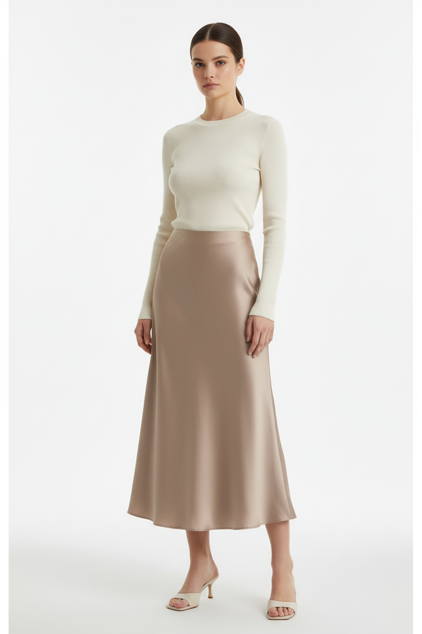 Women's Satin Midi Skirt - Studio 5