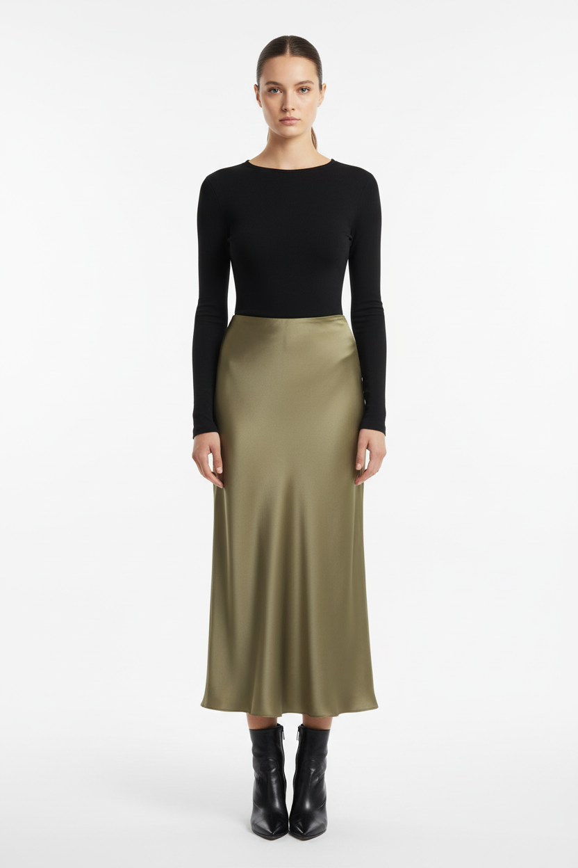 Women's Satin Midi Skirt - Studio 8