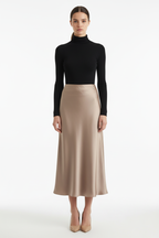Women's Satin Midi Skirt - Studio 9